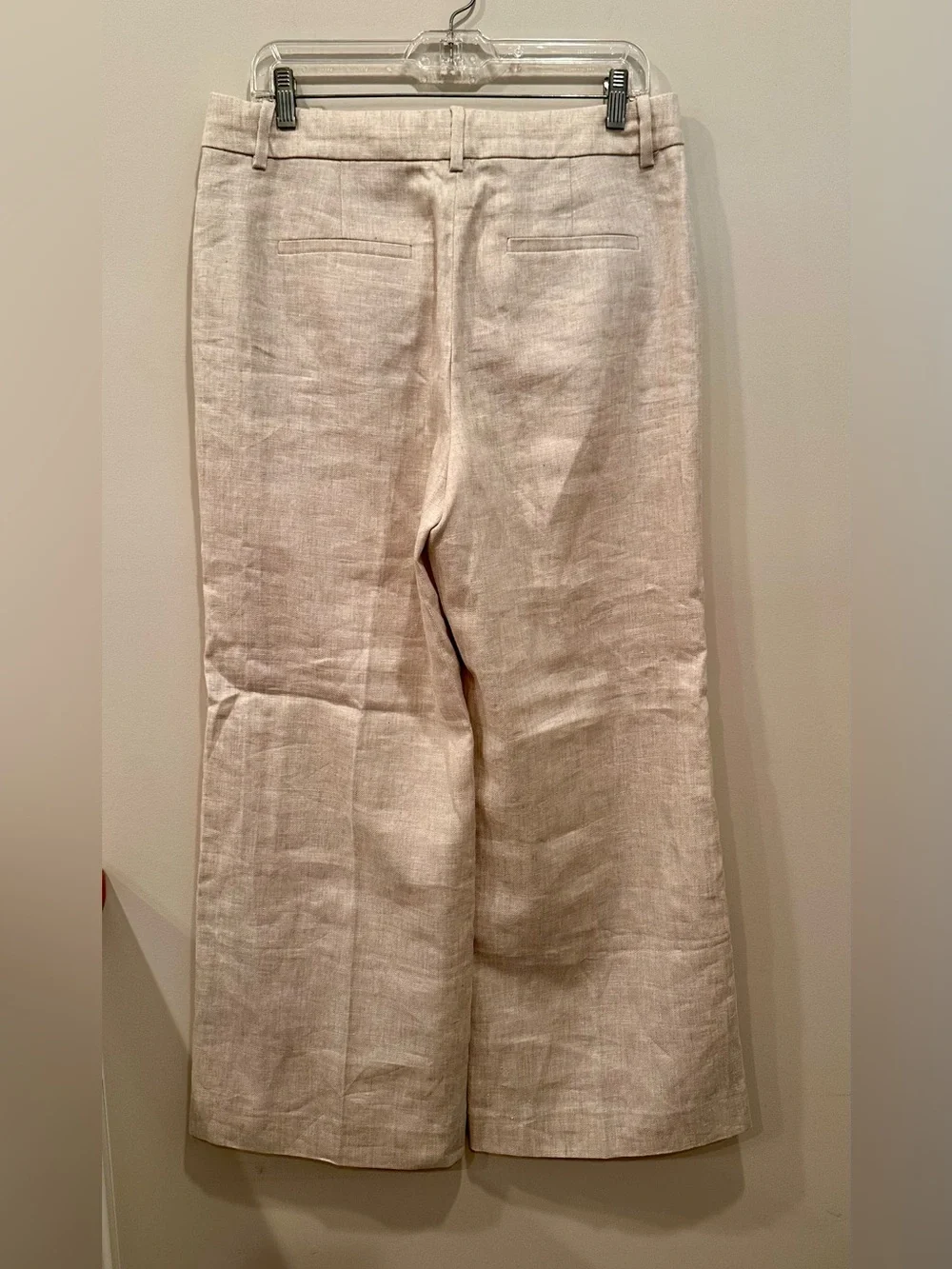 J. Crew Carolina Wide-Leg High-Waist Linen-Blend Pants NWT 12P Office Neutral